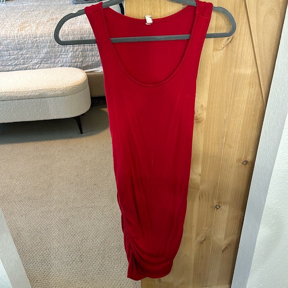 Red Pink Blush Maternity Dress